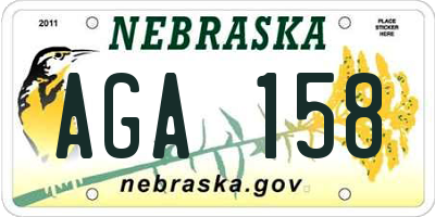 NE license plate AGA158