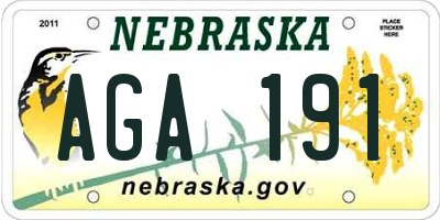 NE license plate AGA191