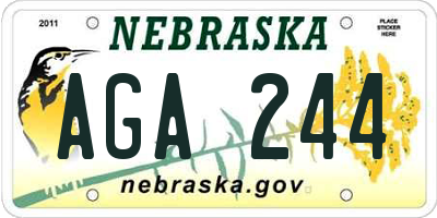 NE license plate AGA244