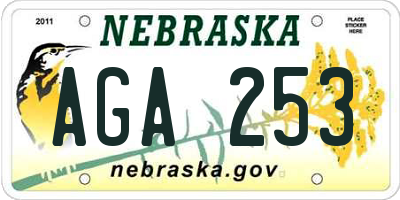 NE license plate AGA253