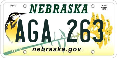 NE license plate AGA263