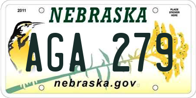 NE license plate AGA279