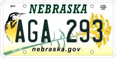 NE license plate AGA293