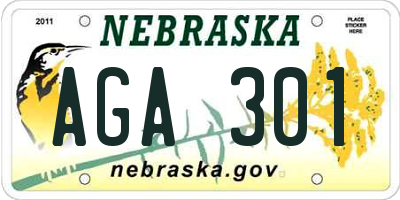NE license plate AGA301