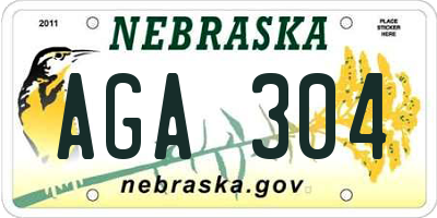 NE license plate AGA304