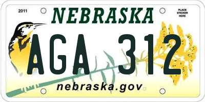 NE license plate AGA312