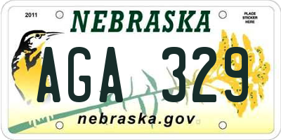 NE license plate AGA329