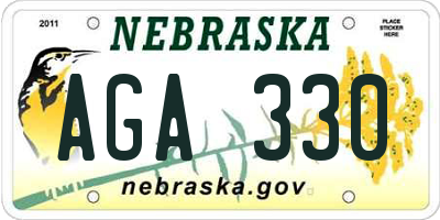 NE license plate AGA330