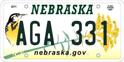 NE license plate AGA331