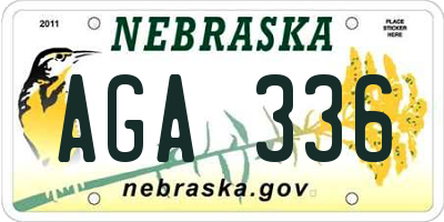 NE license plate AGA336