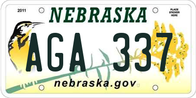 NE license plate AGA337