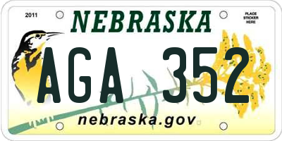 NE license plate AGA352