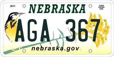 NE license plate AGA367