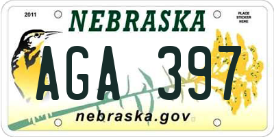 NE license plate AGA397