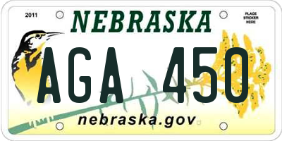 NE license plate AGA450