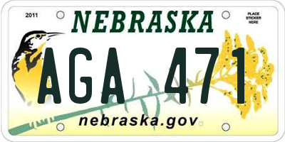 NE license plate AGA471