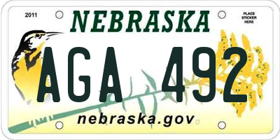 NE license plate AGA492