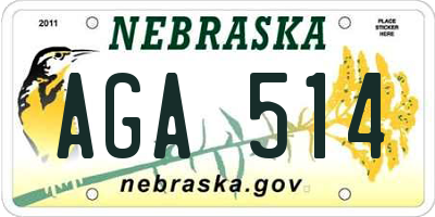 NE license plate AGA514