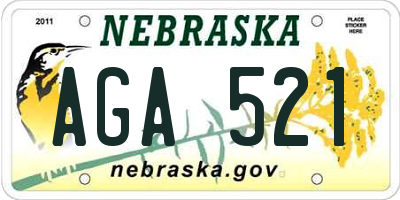 NE license plate AGA521