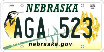 NE license plate AGA523