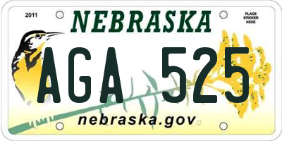 NE license plate AGA525
