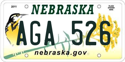 NE license plate AGA526