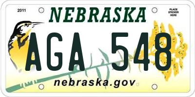 NE license plate AGA548