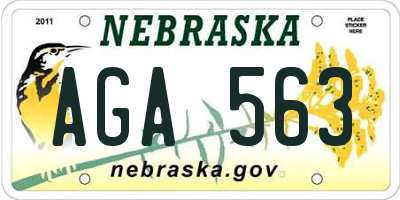 NE license plate AGA563