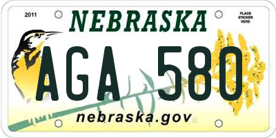 NE license plate AGA580