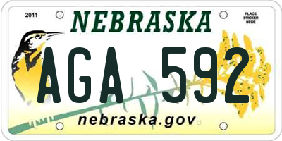 NE license plate AGA592