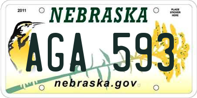 NE license plate AGA593