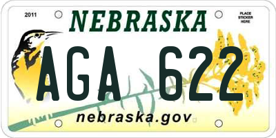 NE license plate AGA622