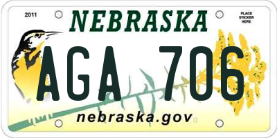 NE license plate AGA706