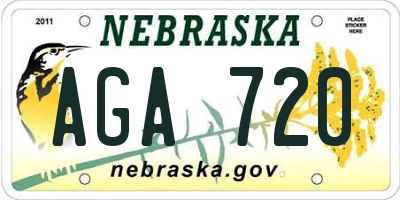 NE license plate AGA720