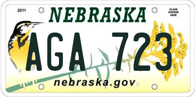 NE license plate AGA723