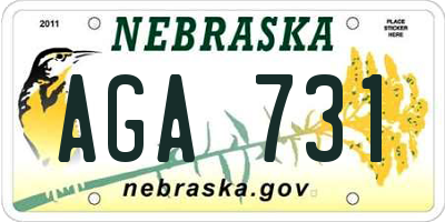 NE license plate AGA731