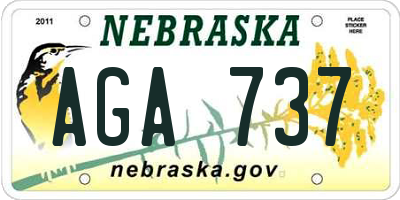 NE license plate AGA737