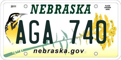 NE license plate AGA740