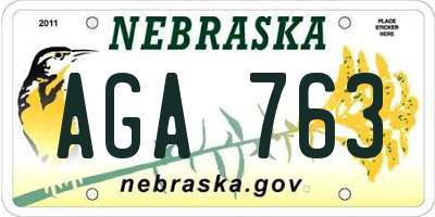 NE license plate AGA763