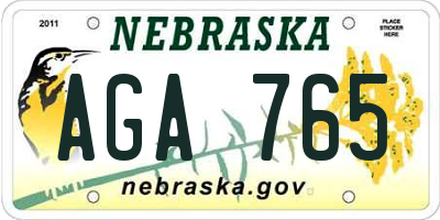 NE license plate AGA765