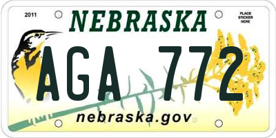 NE license plate AGA772