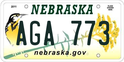 NE license plate AGA773