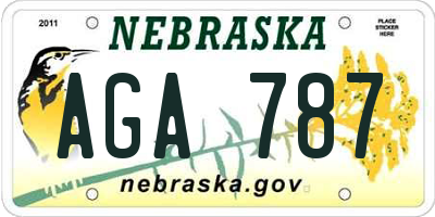 NE license plate AGA787
