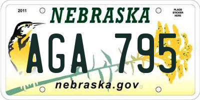 NE license plate AGA795