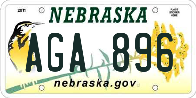 NE license plate AGA896