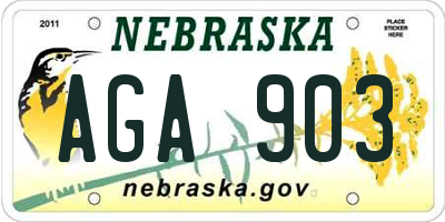 NE license plate AGA903