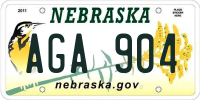 NE license plate AGA904
