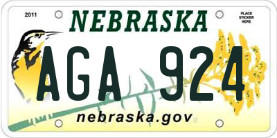 NE license plate AGA924