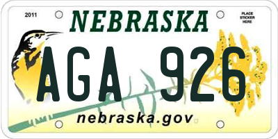 NE license plate AGA926