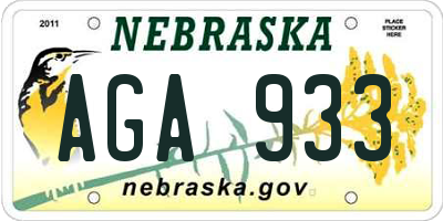 NE license plate AGA933